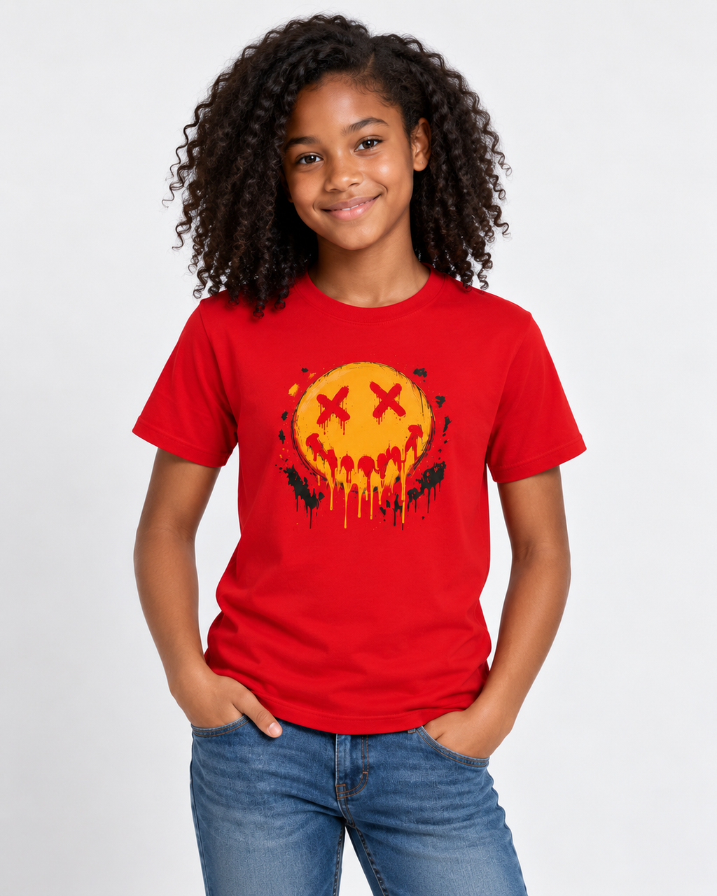 Unisex Drip Face Graphic Tee - Limited Edition, Only 1 Available