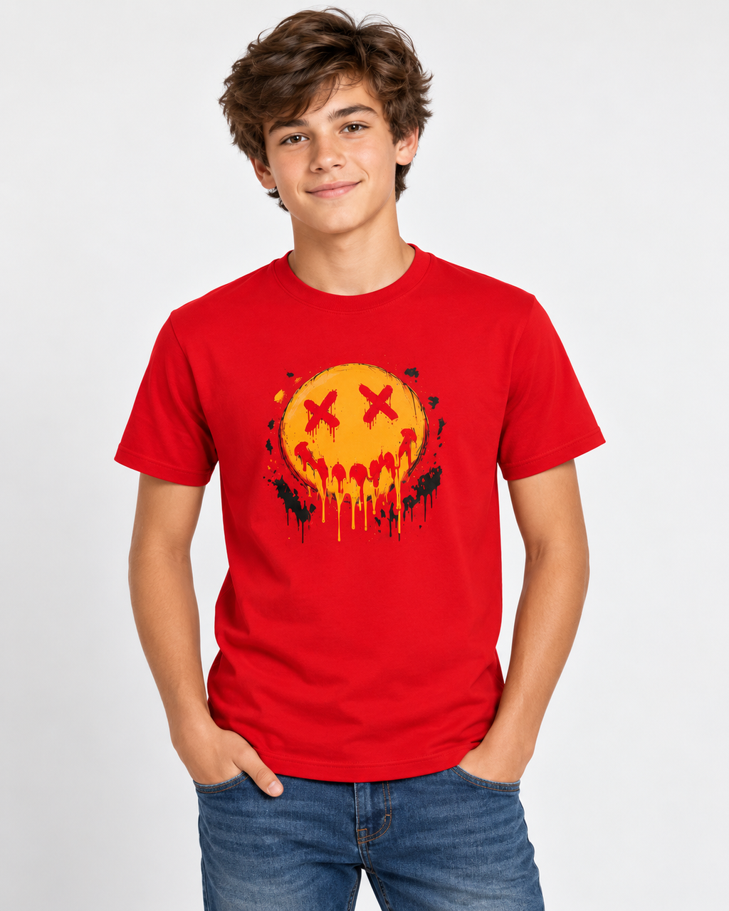 Unisex Drip Face Graphic Tee - Limited Edition, Only 1 Available