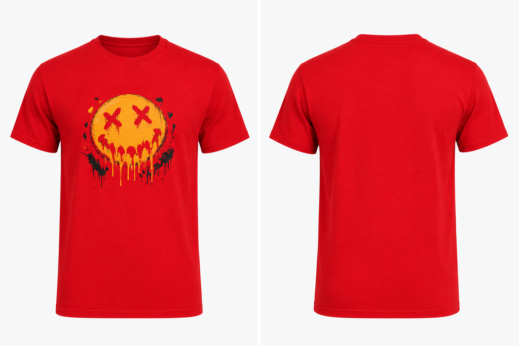Unisex Drip Face Graphic Tee - Limited Edition, Only 1 Available