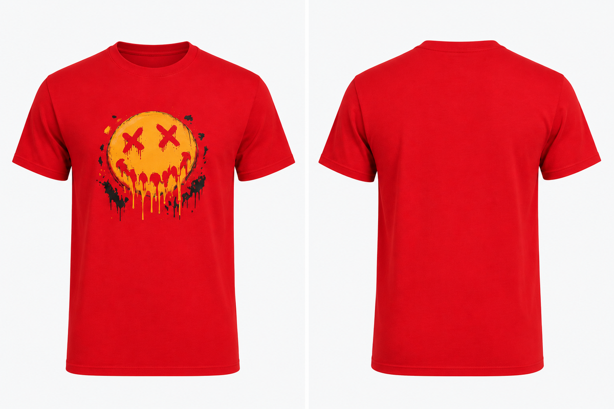 Unisex Drip Face Graphic Tee - Limited Edition, Only 1 Available